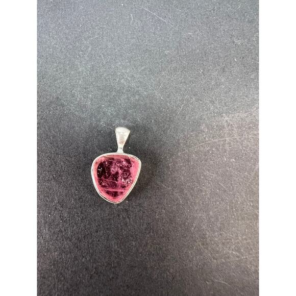 NEW Pink tourmaline sterling silver pendant 1.29 grams - Picture 9 of 11